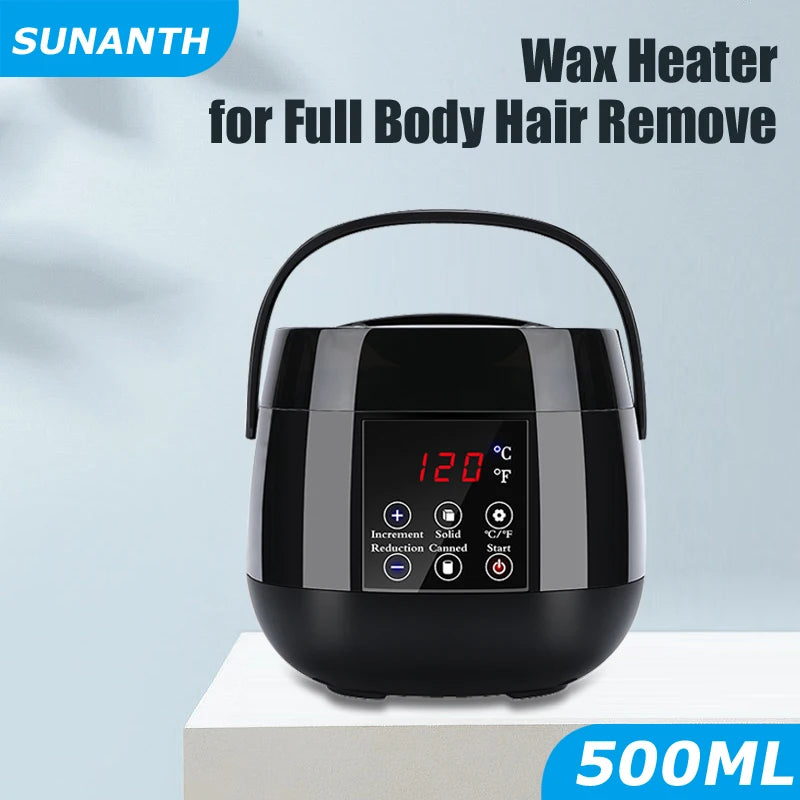✨ Calentador de Cera Digital SUNANTH Profesional 500ML | Kit Completo de Depilación Corporal con Cera de Manzanilla
