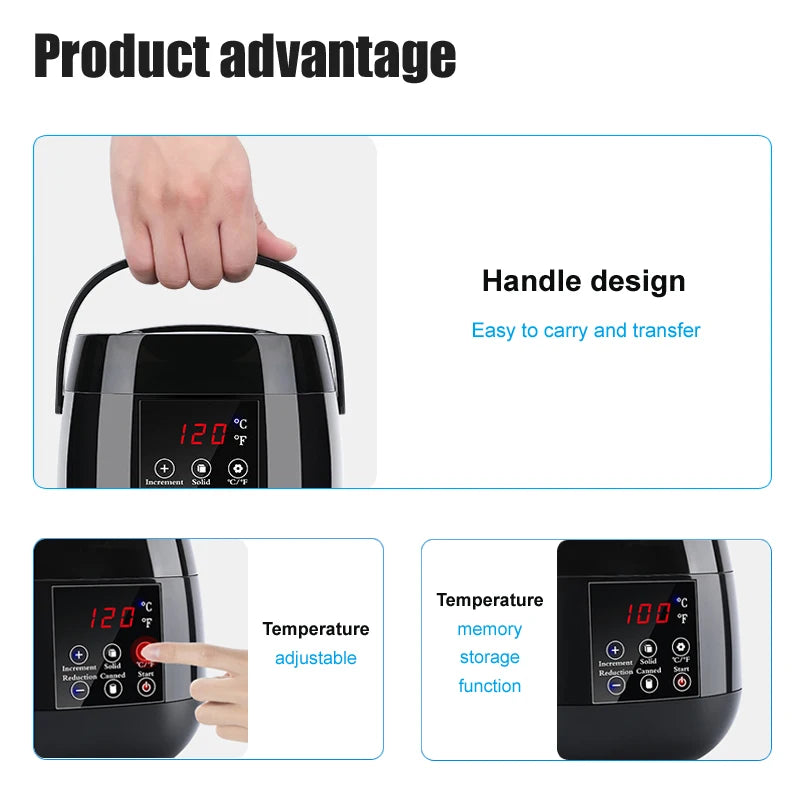 ✨ Calentador de Cera Digital SUNANTH Profesional 500ML | Kit Completo de Depilación Corporal con Cera de Manzanilla