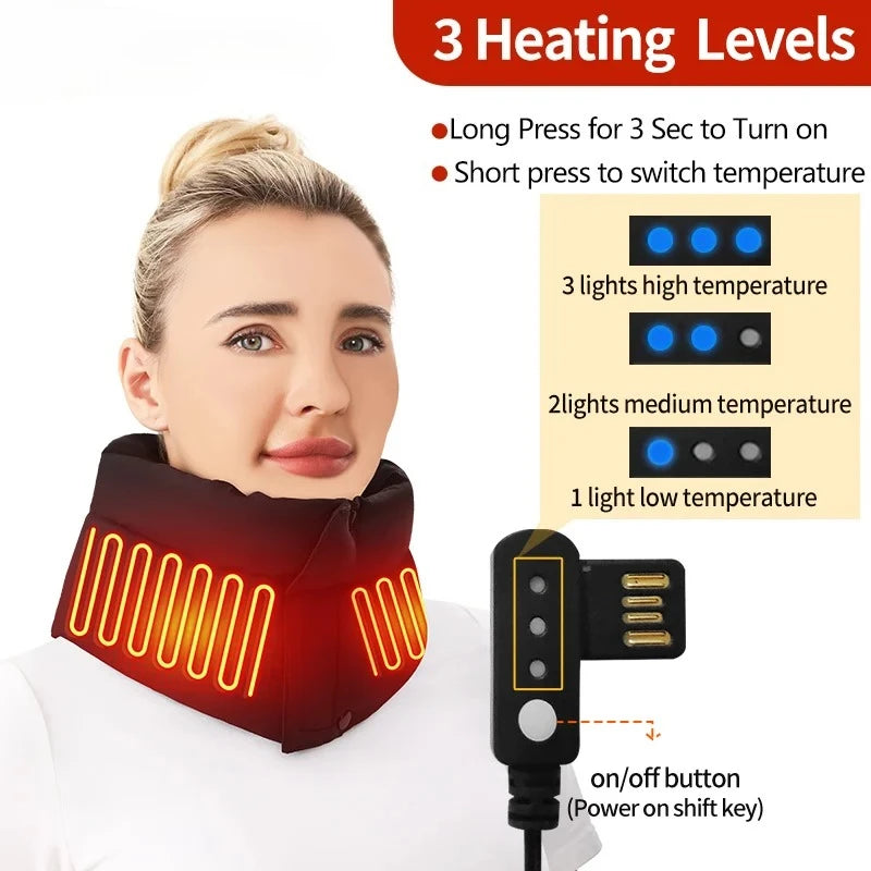 🧣 Faja Cervical Térmica USB: Adiós al Dolor de Cuello con Calor Relajante ✨